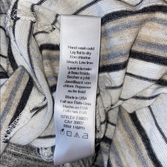 Anthro Puella Grey Space Dye Stripe Swing Tee - Picture 8 of 9